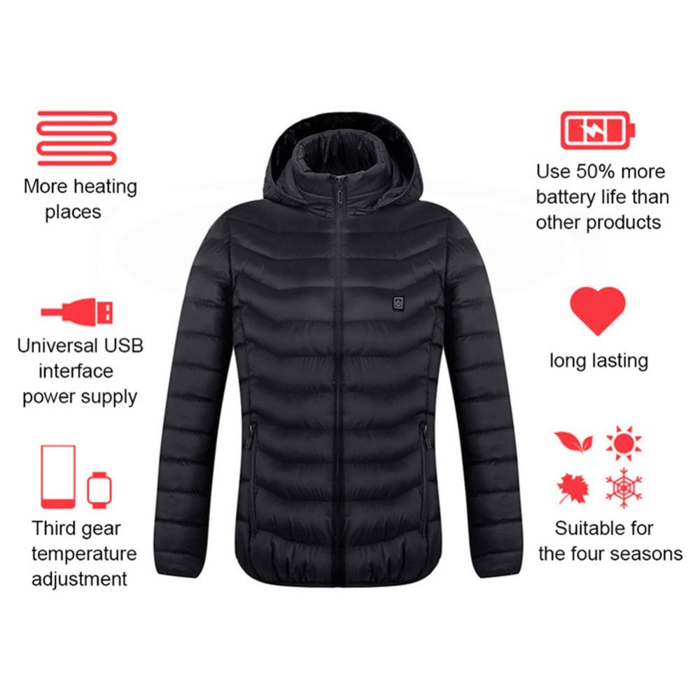 New Heated Jacket Coat USB Electric Jacket Cotton Coat Heater