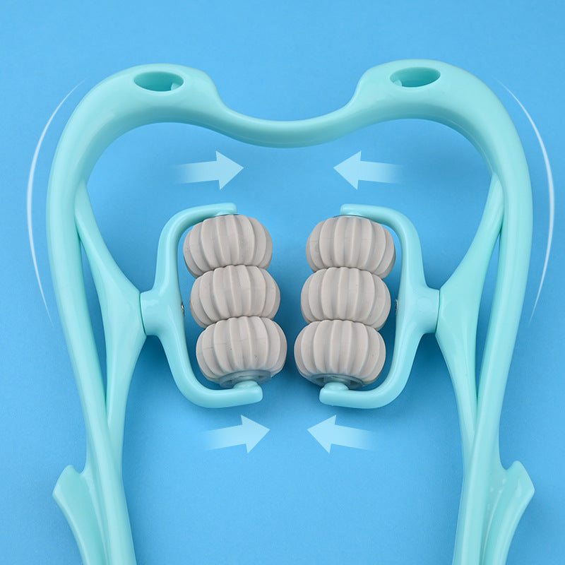 Multifunctional Manual Six-wheel Neck Massager Relieve Roller Massage Tool